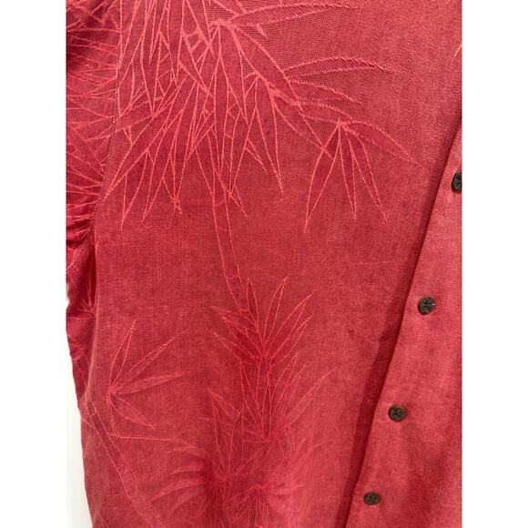 Tommy Bahama Men's Silk Summer Hawaiian Shirt Red Floral Size Medium Lightweight - Picture 5 of 5